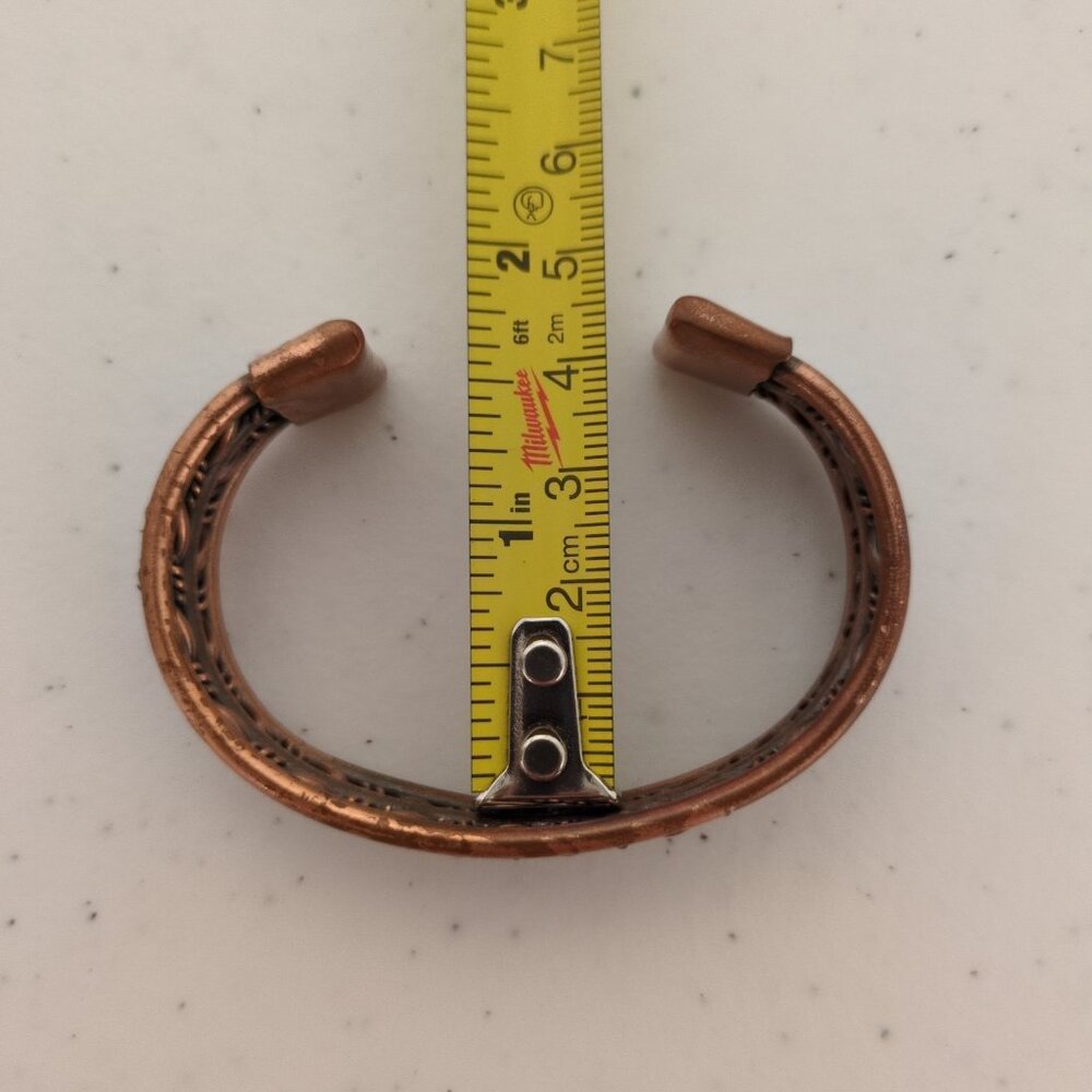 Copper Braided Cuff Bracelet Artisan Autumn Spiced Brown Metalwork Adjustable - Picture 9 of 9